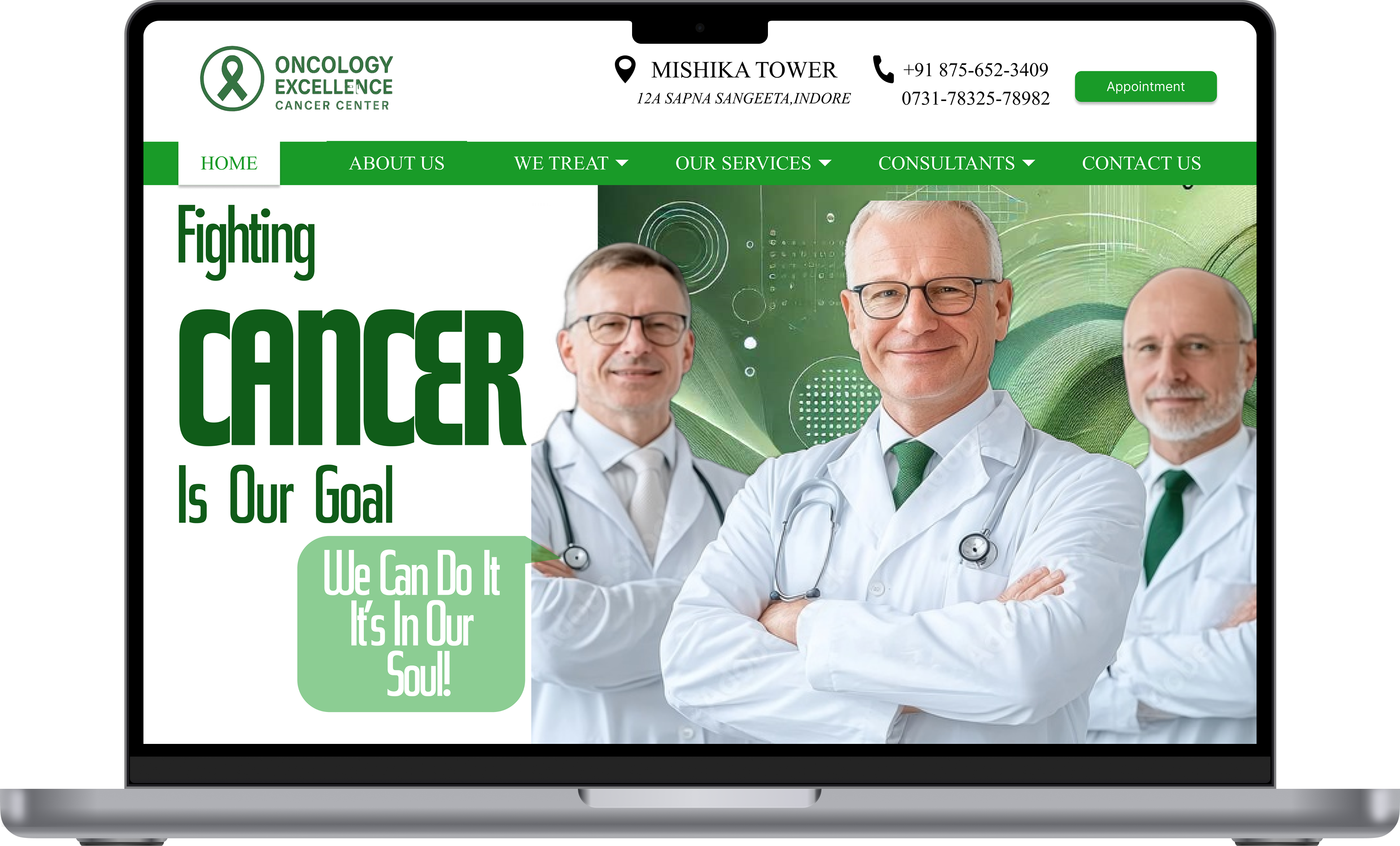 Oncology Website Mockup